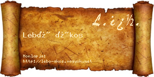 Lebó Ákos névjegykártya